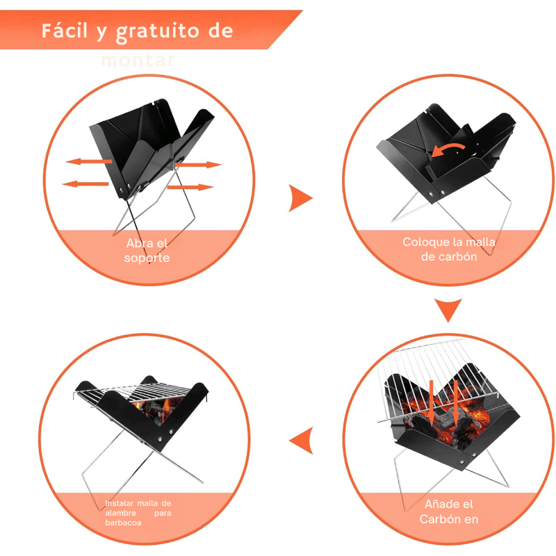 Parrilla de carbón portátil para barbacoa - Mooth Shop