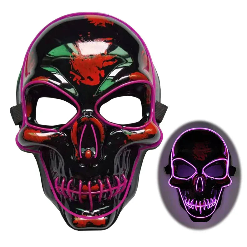 Halloween Skeleton Mask LED Glow Scary Mask - Mooth Shop