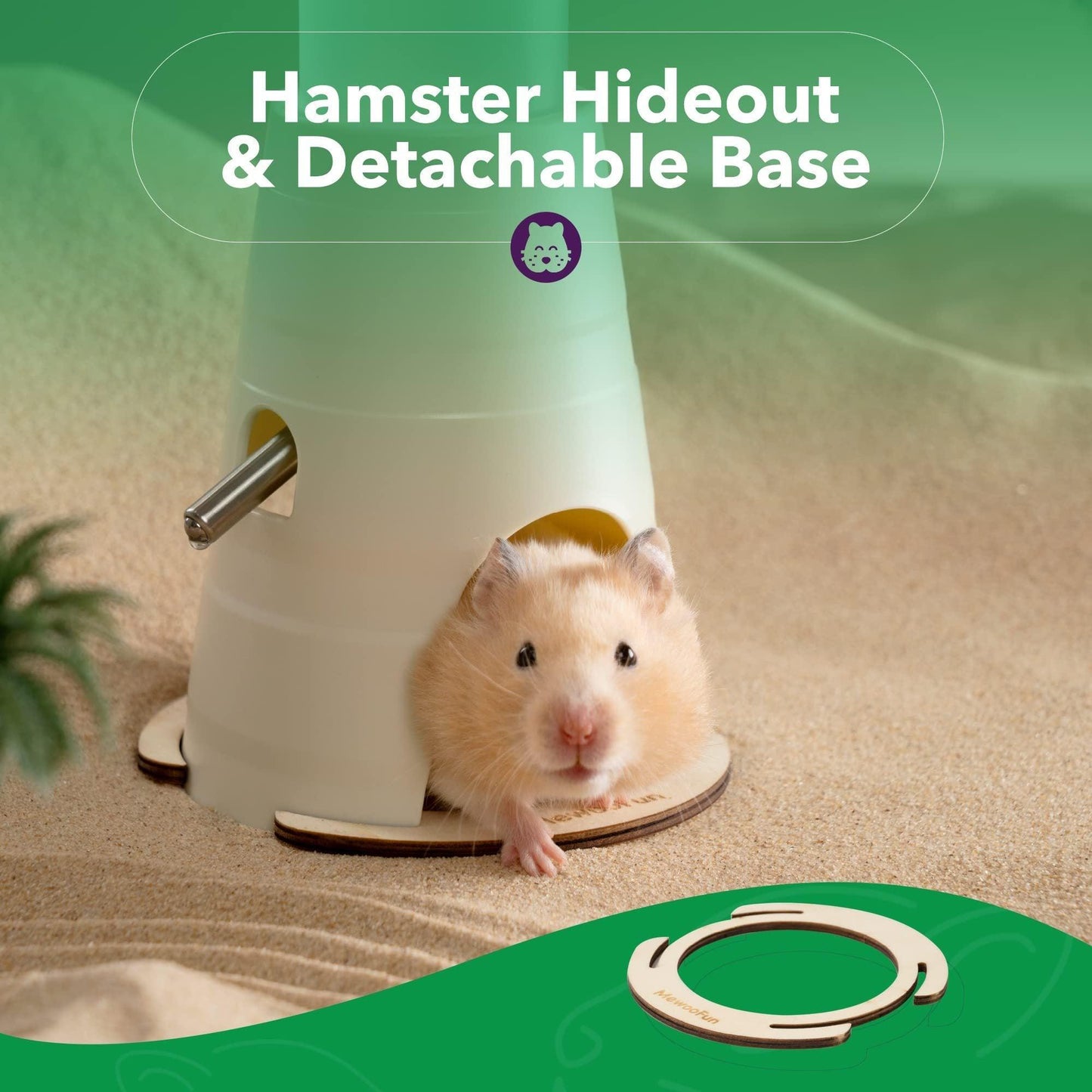 MEWOOFUN Hamster Water Bottle With Stand & Hideout Space 150ml - Mooth Shop
