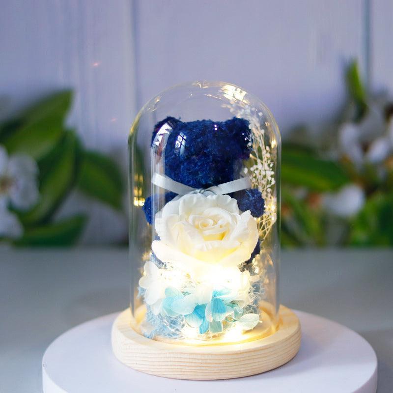 Oso de Peluche de Flor Eterna con Luces - Mooth Shop