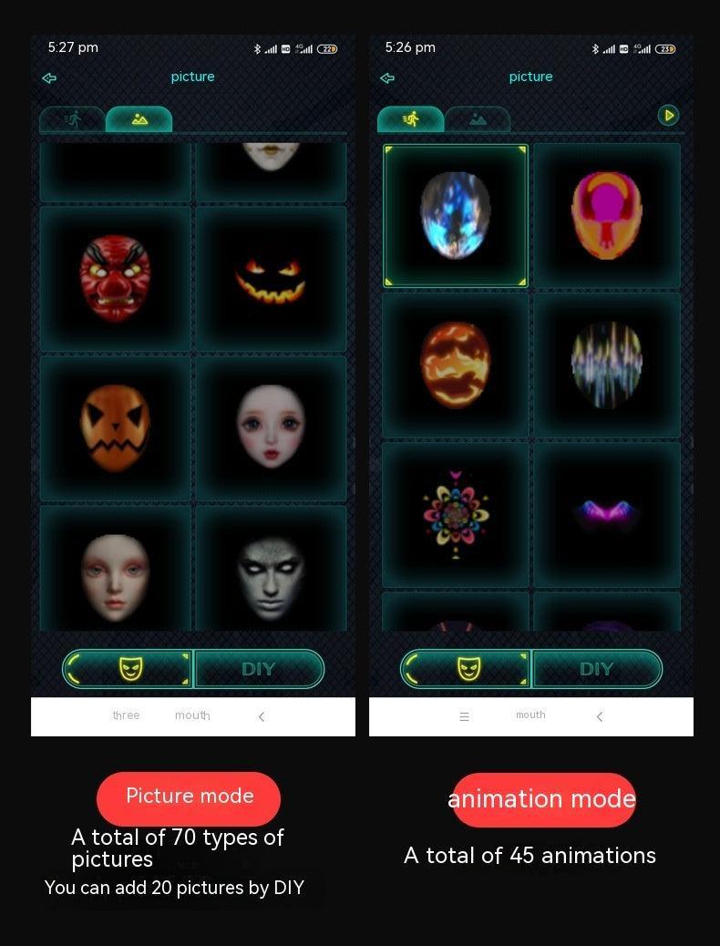 Halloween Face Masks Full Color LED Luminous - Mooth Shop