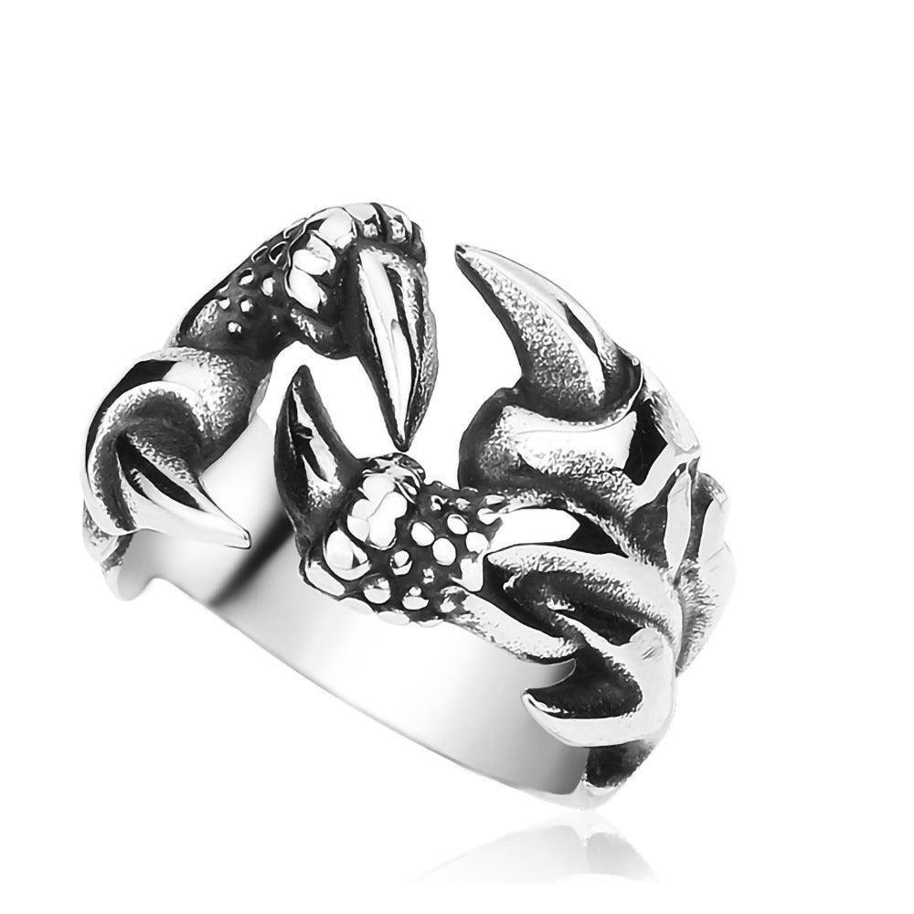 Men's Domineering Open Dragon Claw Ring Punk Chrome - Mooth Shop