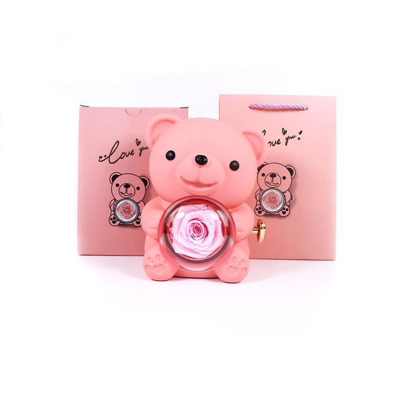 Joyero giratorio con forma de oso y rosa - Mooth Shop