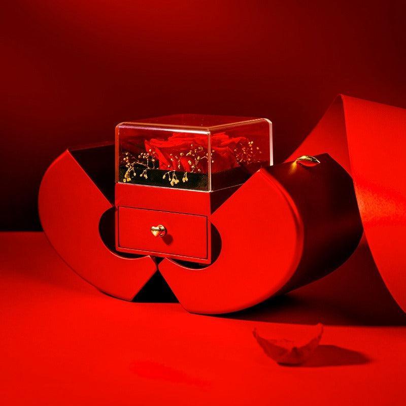 Joyero Manzana Rojo Rosa Eterno - Mooth Shop