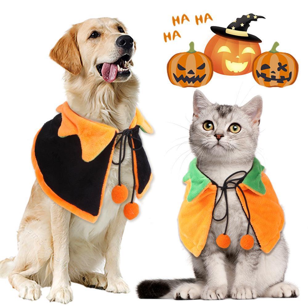 Halloween Pumpkin Double-sided Dog Cloak Cat Halloween Ornaments - Mooth Shop