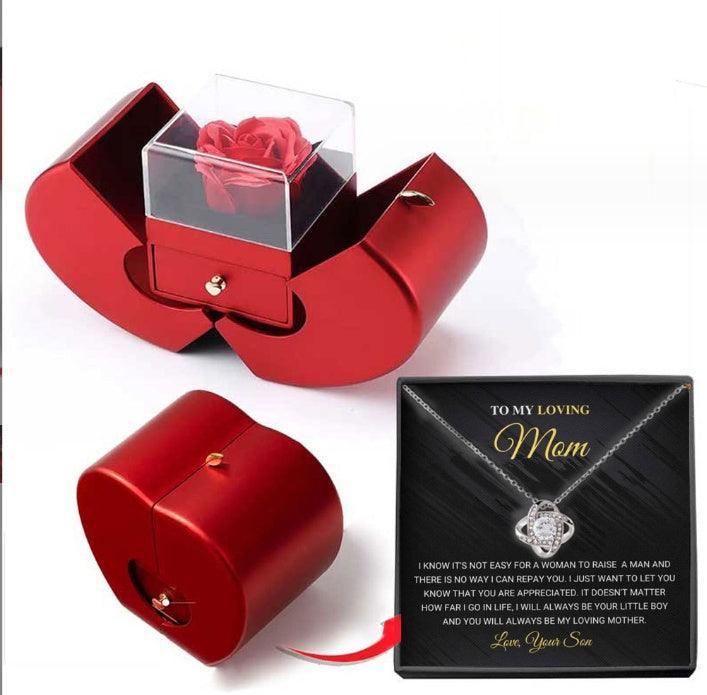 Joyero Manzana Rojo Rosa Eterno - Mooth Shop