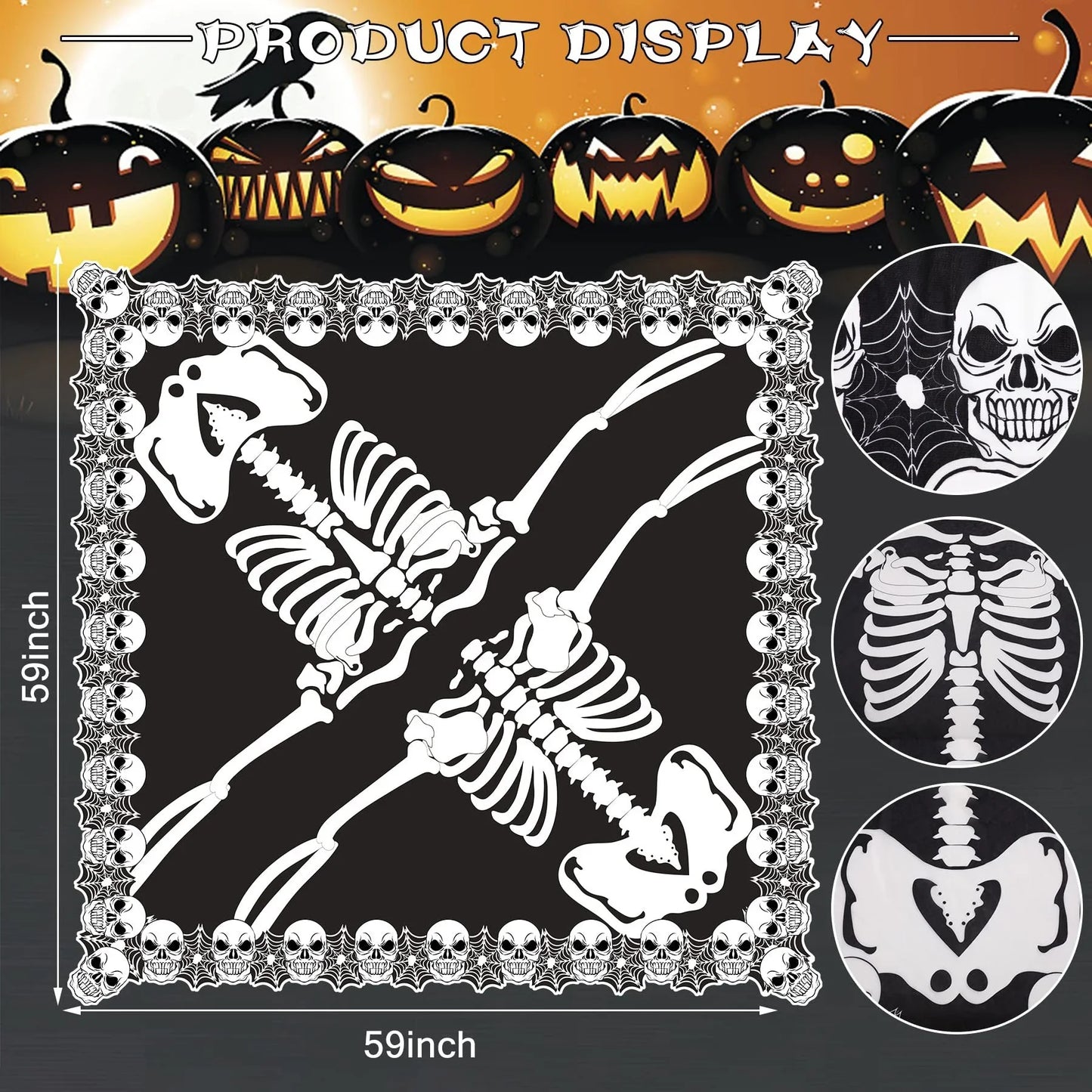 Poncho de encaje de Halloween más capa de esqueleto - Mooth Shop