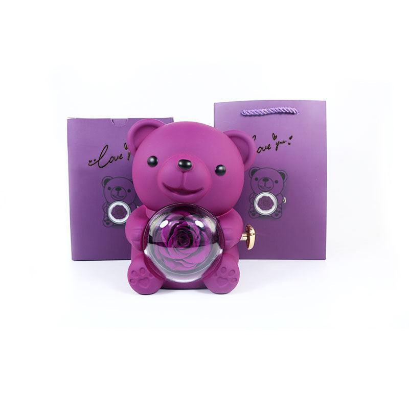 Joyero giratorio con forma de oso y rosa - Mooth Shop