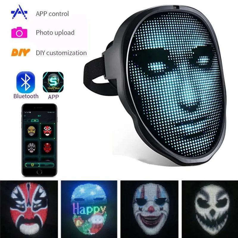 Halloween Face Masks Full Color LED Luminous - Mooth Shop