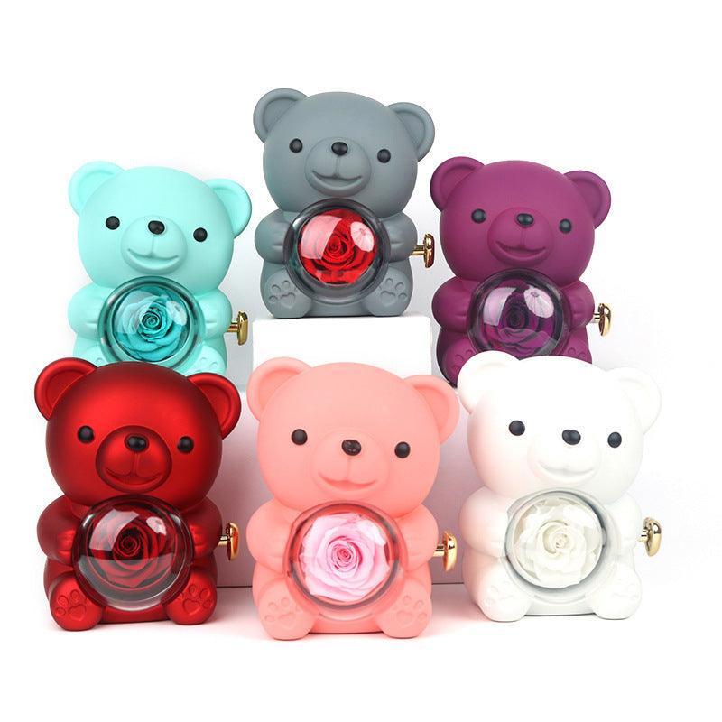 Joyero giratorio con forma de oso y rosa - Mooth Shop