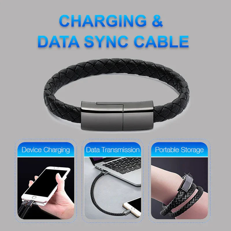 New Bracelet Charger USB Charging Cable Data Charging Cord For IPhone14 13 Max USB C Cable For Phone Micro Cable - Mooth Shop