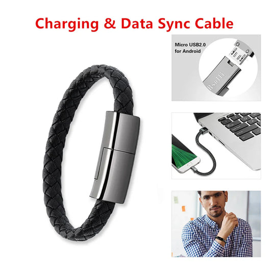 New Bracelet Charger USB Charging Cable Data Charging Cord For IPhone14 13 Max USB C Cable For Phone Micro Cable - Mooth Shop