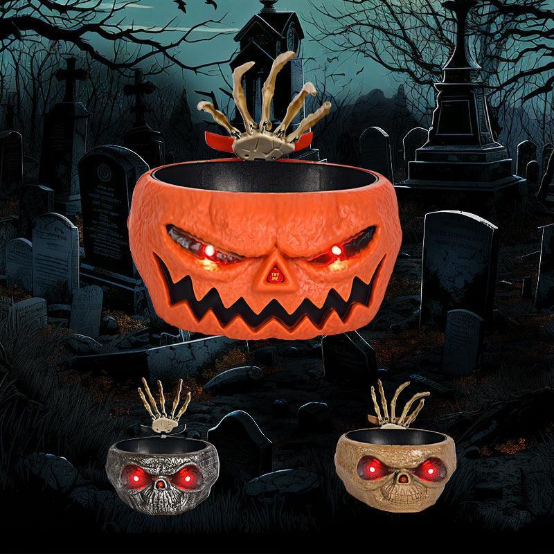 Halloween Candy Bowl Plastic Pumpkin Bowl With Motion Activated Hand - Mooth Shop