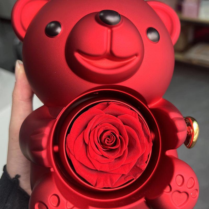 Joyero giratorio con forma de oso y rosa - Mooth Shop