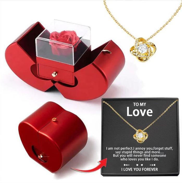 Joyero Manzana Rojo Rosa Eterno - Mooth Shop