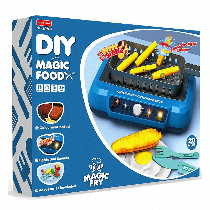 Induction Kitchen Cooking Toys Diy Children's Play House Toy Food Recognize Change Color Toys Kids Gifts - Mooth Shop