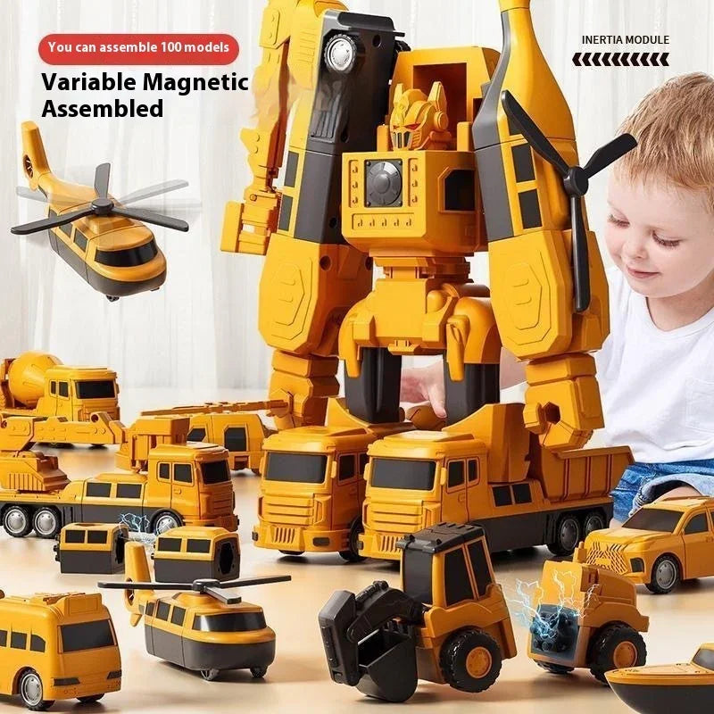 Magnetic Deformation Engineering Car Children's Toy Car Building Blocks Toy - Mooth Shop