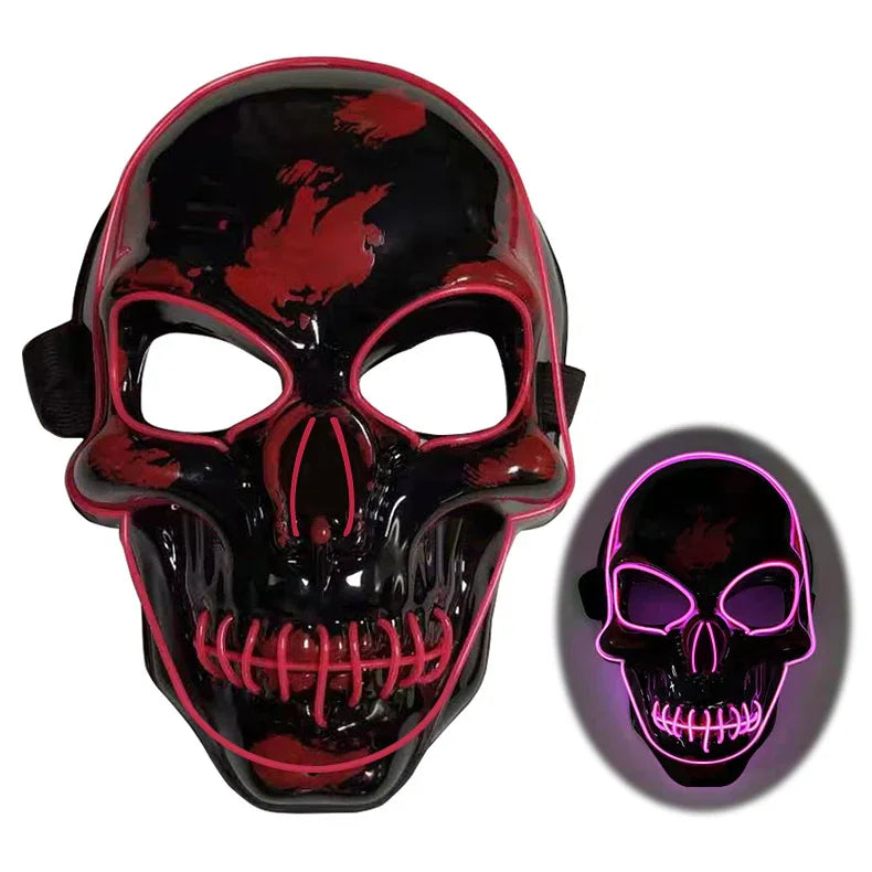Halloween Skeleton Mask LED Glow Scary Mask - Mooth Shop