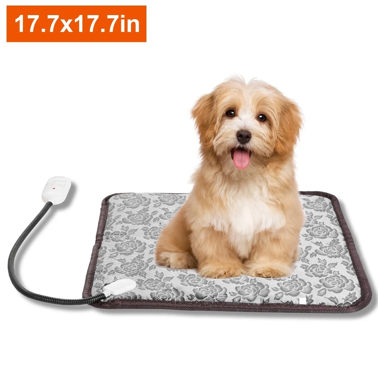 1Pc Pet Heating Pad Dog Cat Electric Heating Mat Waterproof Adjustable Warming Blanket With Chew Resistant Steel Cord Case - Mooth Shop
