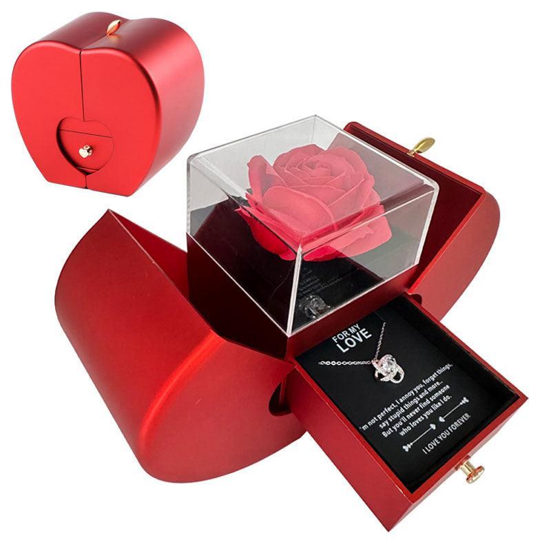 Joyero Manzana Rojo Rosa Eterno - Mooth Shop