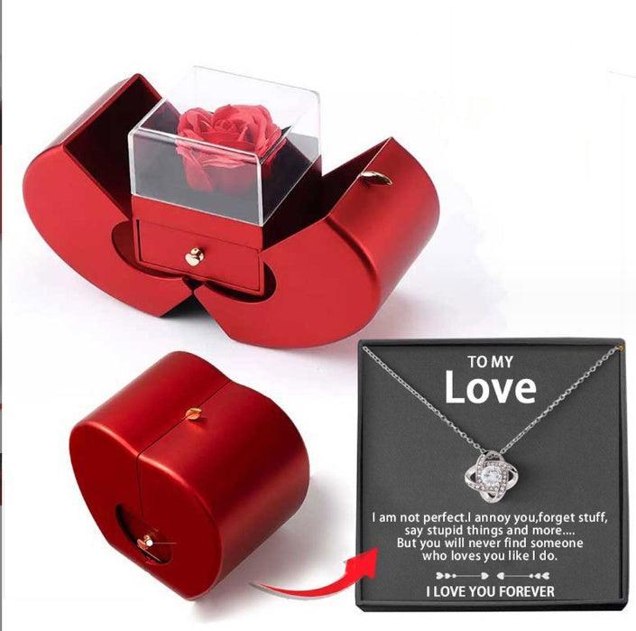 Joyero Manzana Rojo Rosa Eterno - Mooth Shop
