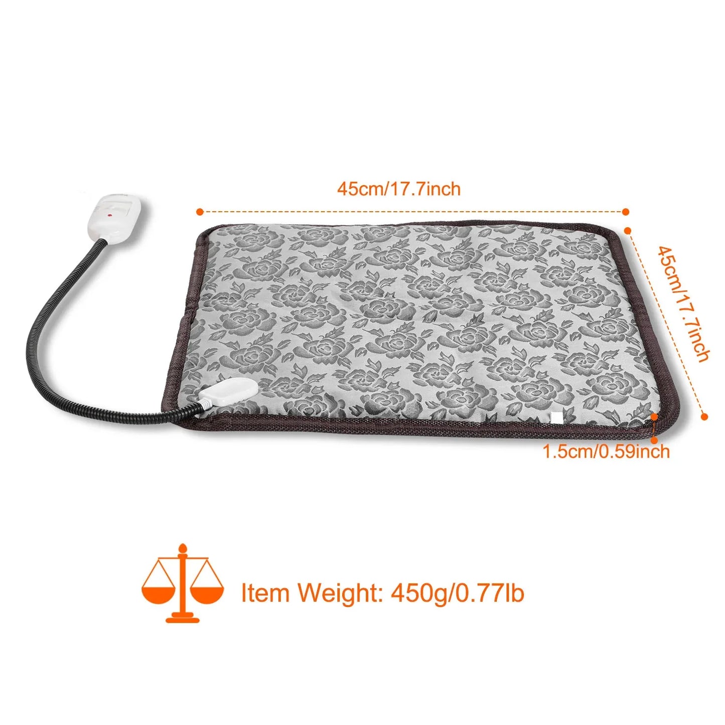 1Pc Pet Heating Pad Dog Cat Electric Heating Mat Waterproof Adjustable Warming Blanket With Chew Resistant Steel Cord Case - Mooth Shop
