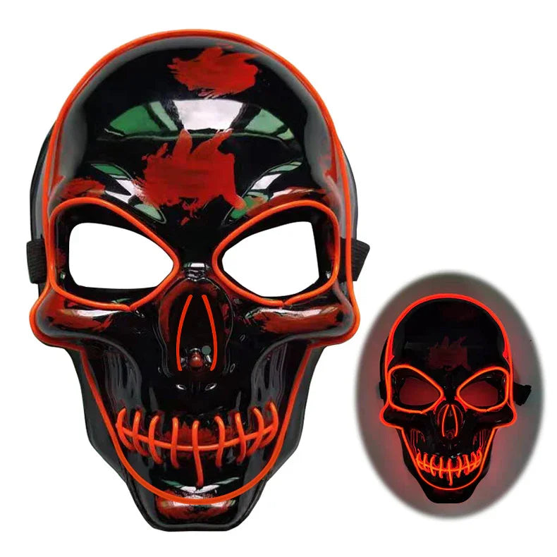 Halloween Skeleton Mask LED Glow Scary Mask - Mooth Shop