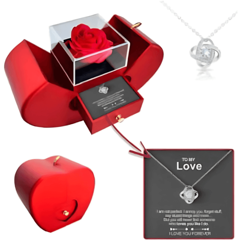 Joyero Manzana Rojo Rosa Eterno - Mooth Shop