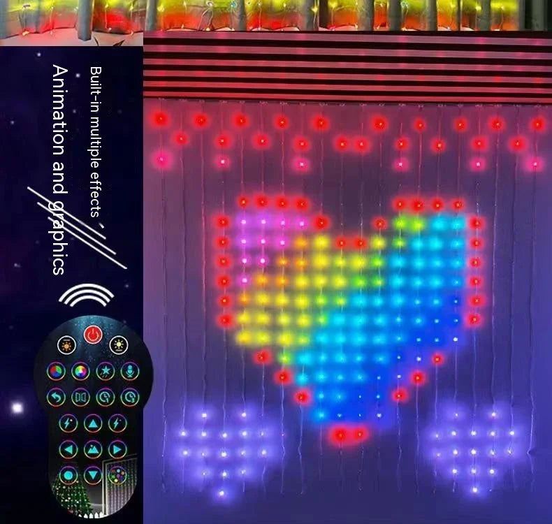 Cortina de luz LED de alambre recubierta de goma para decoración navideña-Mooth Shop