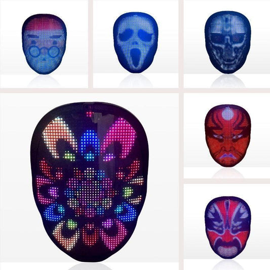 Halloween Face Masks Full Color LED Luminous - Mooth Shop