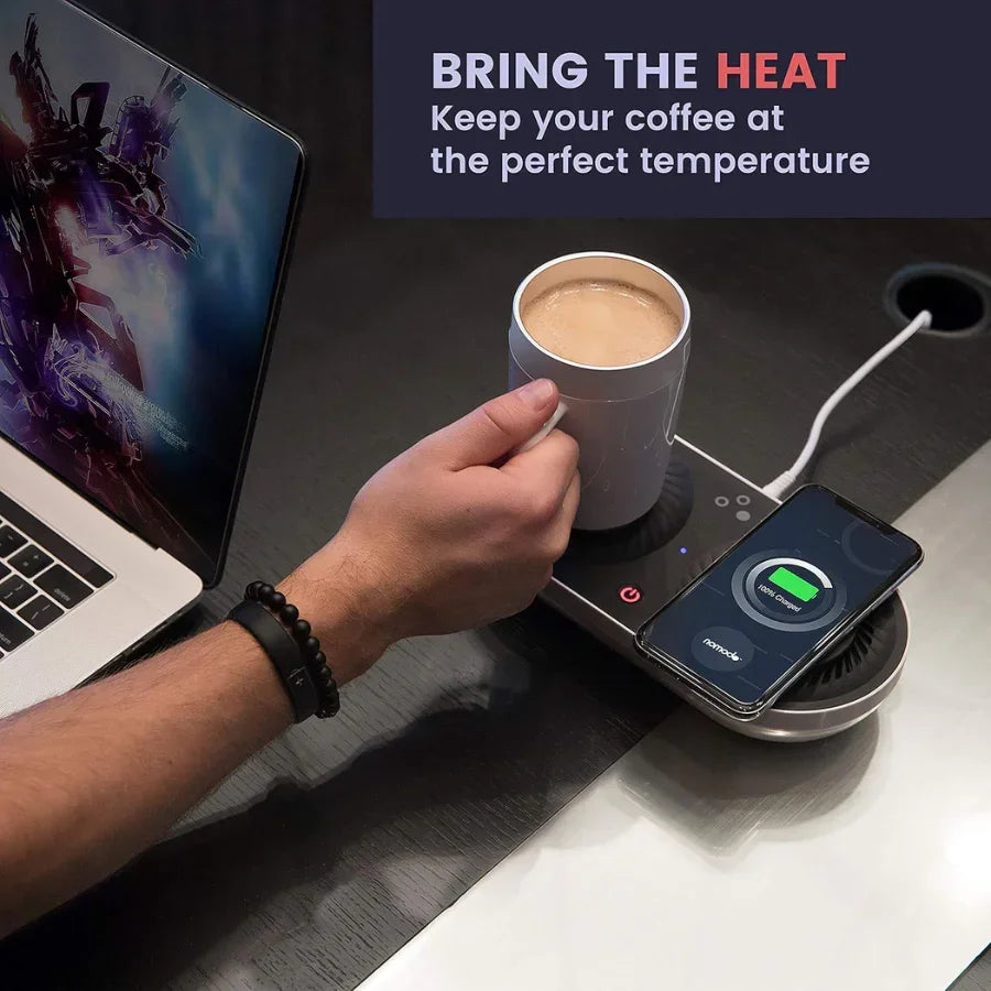 Electric Cooling Mug Coaster Heating Plug-in Wireless Charging - Mooth Shop