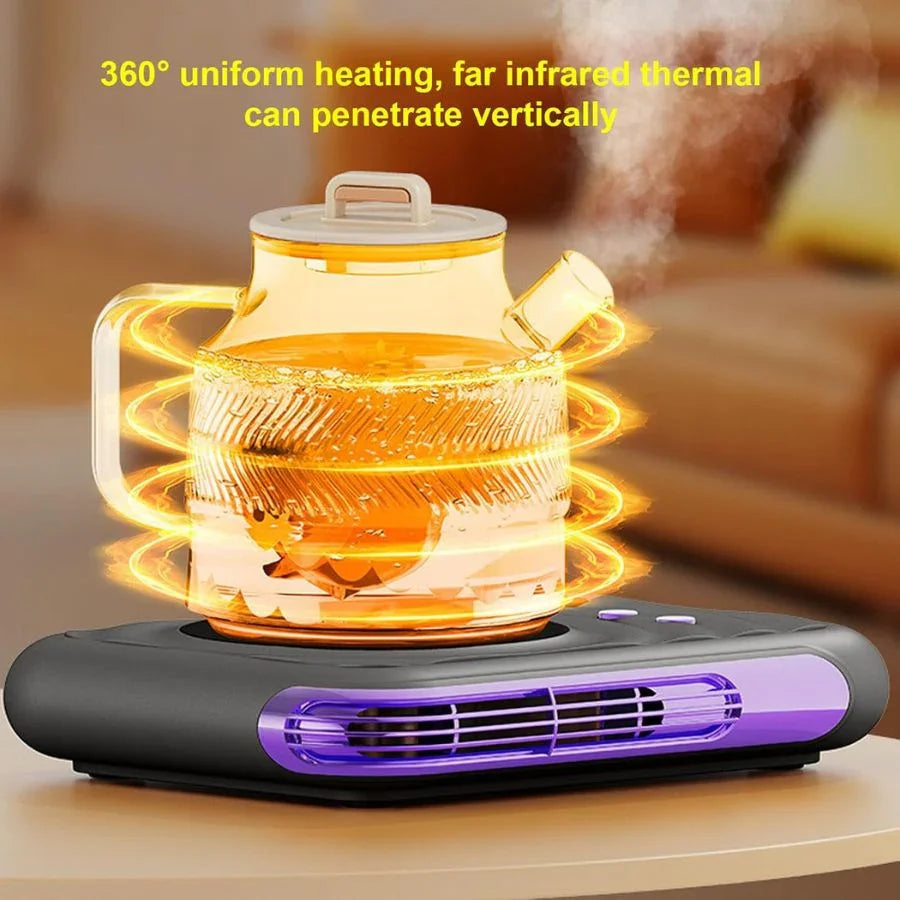 Calentador de Tazas Inteligente 2 en 1 con Control de Temperatura y Ventilador - Perfecto para Café, Té y Velas Aromáticas-Mooth Shop