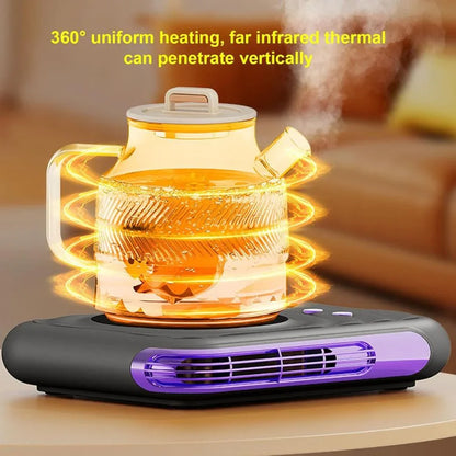 Calentador de Tazas Inteligente 2 en 1 con Control de Temperatura y Ventilador - Perfecto para Café, Té y Velas Aromáticas-Mooth Shop