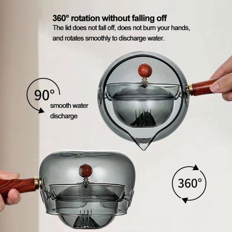 Tetera Giratoria Semiautomática de Vidrio