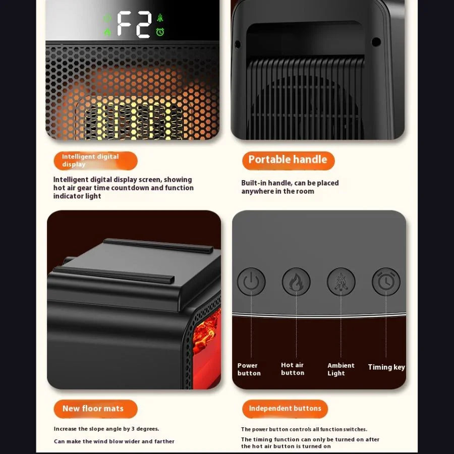 Calefactor 1500W Llama 3D - Portátil PTC Rápido | Mooth Shop