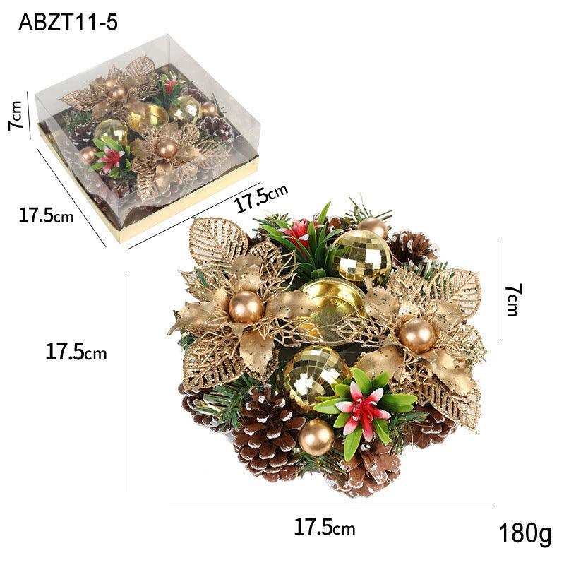 Christmas Candle Metals Candlestick Wreath Artificial Pinball - Mooth Shop