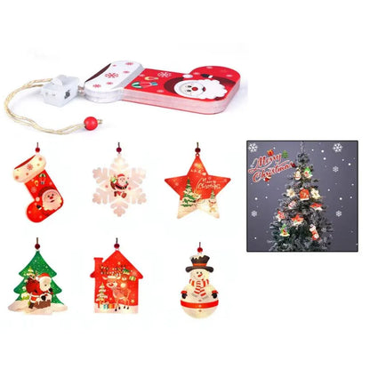 Luces de Colores con Figuras Navideñas