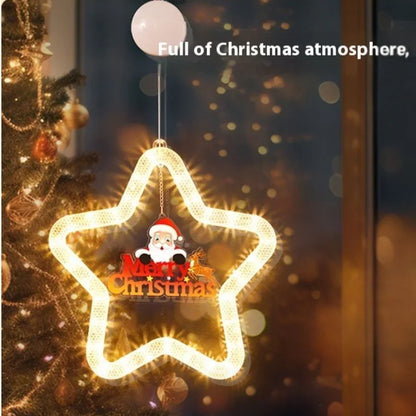 Luces LED Navideñas Colgantes Decoración Estrella Navidad con Pilas-Mooth Shop-Feliz Navidad