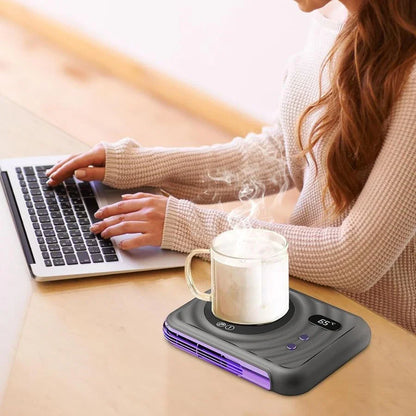 Calentador de Tazas Inteligente 2 en 1 con Control de Temperatura y Ventilador - Perfecto para Café, Té y Velas Aromáticas-Mooth Shop