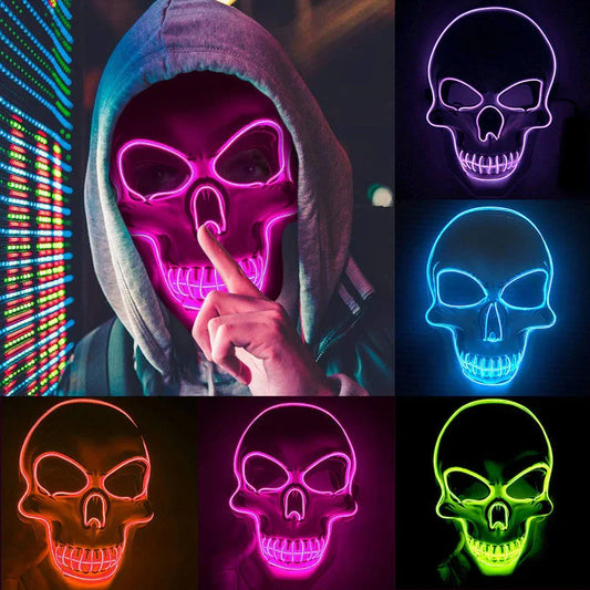 Halloween Skeleton Mask LED Glow Scary Mask - Mooth Shop