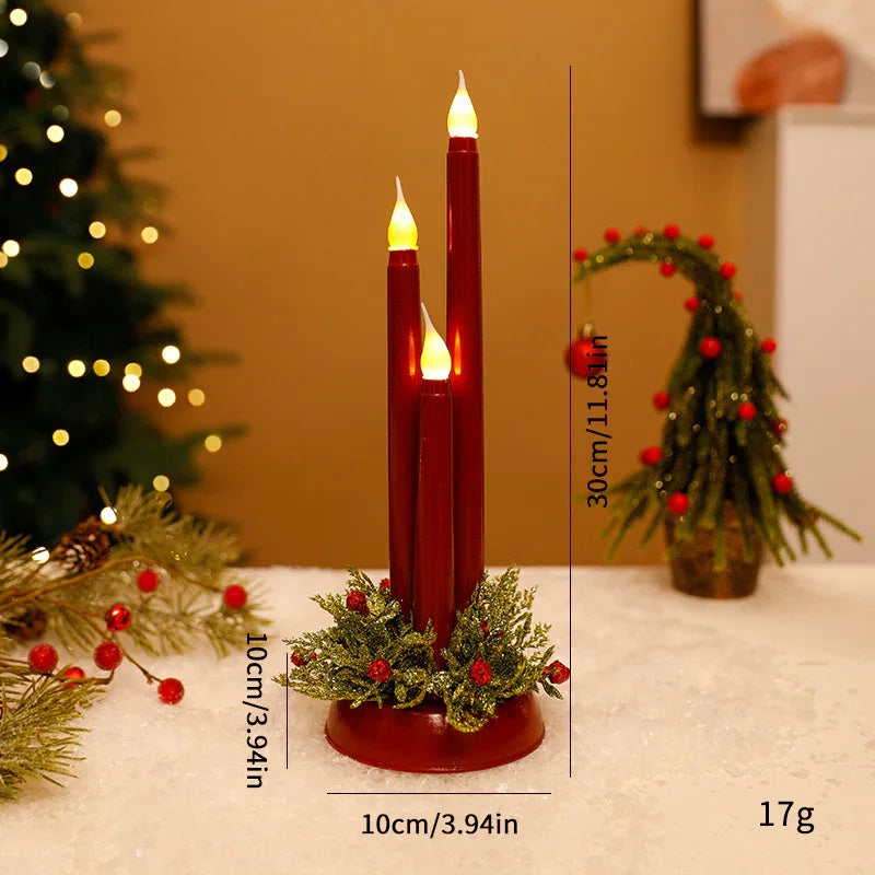 Luz Simulada de Vela - Decoração de Natal Feliz- Vermelha-Mooth Shop-PNG