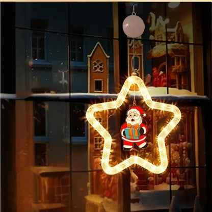Luces LED Navideñas Colgantes Decoración Estrella Navidad con Pilas-Mooth Shop-Papá Noel