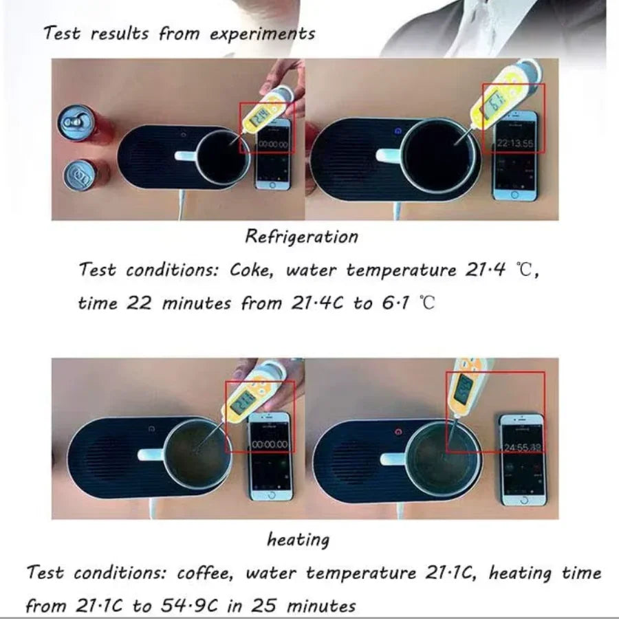 Electric Cooling Mug Coaster Heating Plug-in Wireless Charging - Mooth Shop