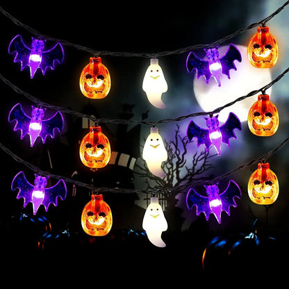 LED Halloween Pumpkin Spider Bat Skull String Light Lamp Home Garden Party Outdoor Halloween Decoration Lantern Light - Mooth Shop