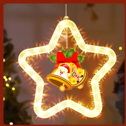 Luces LED Navideñas Colgantes Decoración Estrella Navidad con Pilas-Mooth Shop-Campana Navideña