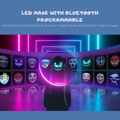 Halloween-Gesichtsmasken, vollfarbig, LED, leuchtend