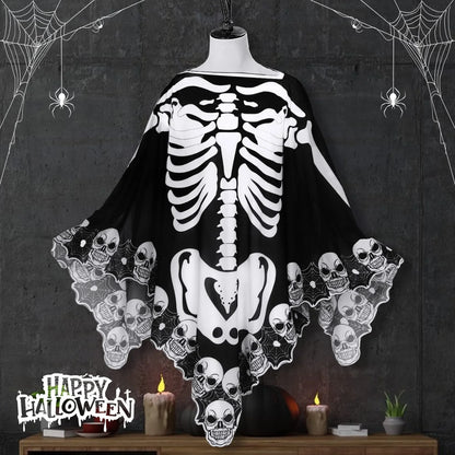 Poncho de encaje de Halloween más capa de esqueleto - Mooth Shop