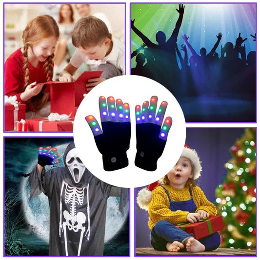 Warm Colorful Flashing Led Christmas Day Hot Sale Finger Gloves - Mooth Shop