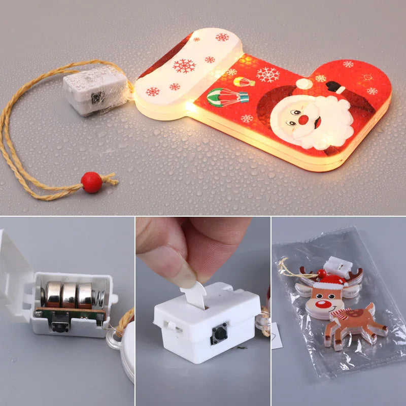 Conjunto de 6 luces navideñas decorativas para decoración de interiores, con estrellas y muñecos de nieve para crear un ambiente festivo navideño.Mooth Shop-png