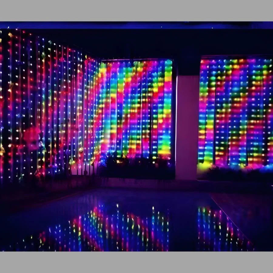 Cortina de luz LED de alambre recubierta de goma para decoración navideña-Mooth Shop